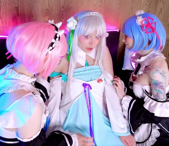 精选百合花饰品，COSPLAY服装，拉姆和雷姆动漫周蓖娆艾米莉亚手办，1V电池，1.9克金饰