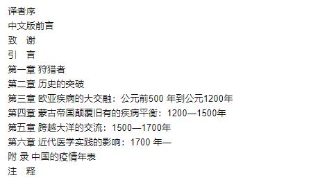推荐一本关于历史瘟疫的书籍